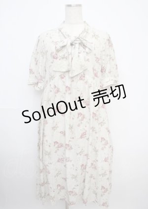 画像: axes femme / ローズレース柄ボータイワンピース F 生成り Y-25-03-07-104-AX-OP-SZ-ZS