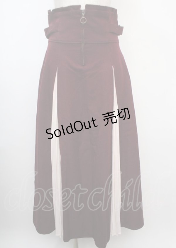画像1: axes femme / センタージップロングスカート  ワイン Y-25-03-07-127-AX-SK-AS-ZY (1)