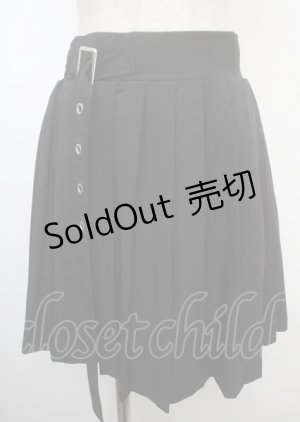 画像: Amilige / ベルト付きスカート  黒 Y-25-03-07-135-PU-SK-SZ-ZY
