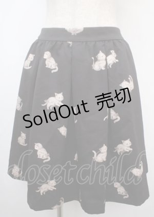 画像: franche lippee black / シルエットねこスカート M 黒 Y-25-03-07-139-LO-SK-SZ-ZY