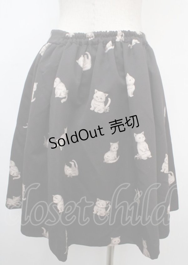 画像2: franche lippee black / シルエットねこスカート M 黒 Y-25-03-07-139-LO-SK-SZ-ZY (2)