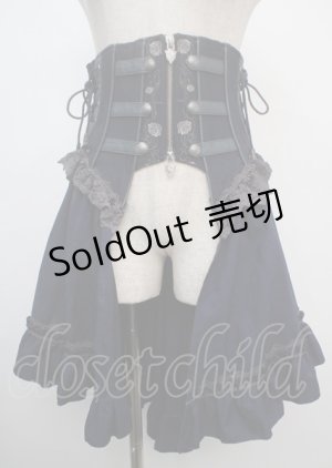 画像: Ozz oneste / 薔薇刺繍オーバーコルセット  青 Y-25-03-07-158-OO-SK-SZ-ZY