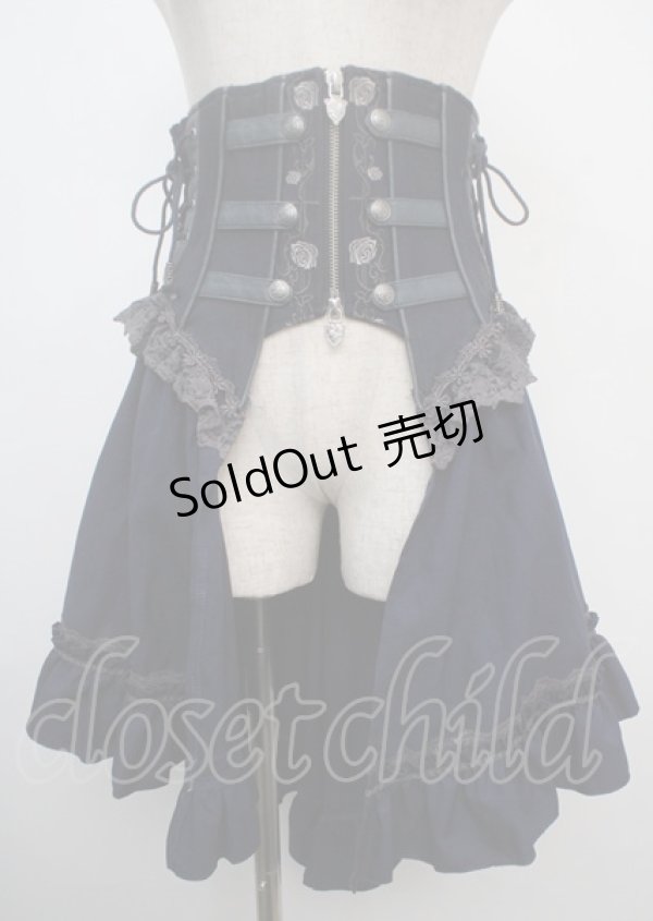 画像1: Ozz oneste / 薔薇刺繍オーバーコルセット  青 Y-25-03-07-158-OO-SK-SZ-ZY (1)