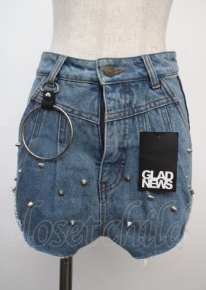 画像: GLAD NEWS / スタッズ付きショートデニムパンツ  デニム Y-25-03-07-167-GL-PA-SZ-ZY