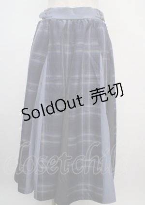画像: axes femme / サイドバックル柄切替スカート F 紺 Y-25-03-07-175-AX-SK-SZ-ZY