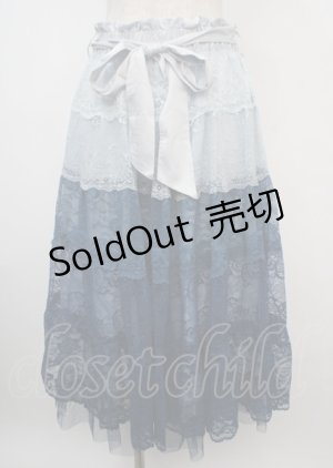 画像: axes femme / グラデカラーレーススカート F ブルー Y-25-03-07-180-AX-SK-SZ-ZS