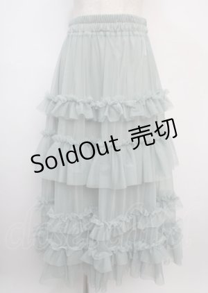 画像: axes femme / フリルチュールティアードスカート  ミント Y-25-03-07-184-AX-SK-SZ-ZY