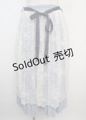 画像: axes femme POETIQUE /レースレイヤードスカート M サックス×シロ Y-25-03-07-192-AX-SK-OW-ZY