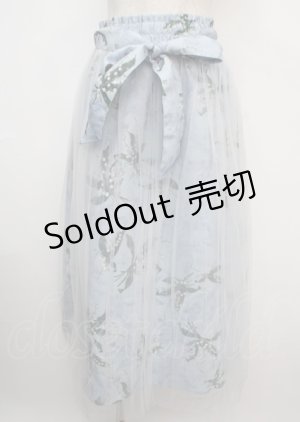 画像: axes femme / ミュゲフルール柄プリーツスカート F サックス Y-25-03-07-203-AX-SK-SZ-ZS