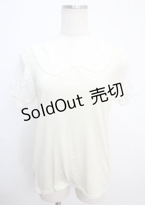 画像: axes femme / コットンレース使い半袖プルオーバー M ミント Y-25-03-07-028-AX-TO-SZ-ZY