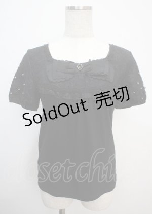 画像: axes femme / レースドッキング半袖プルオーバー M 黒 Y-25-03-07-032-AX-TO-SZ-ZY