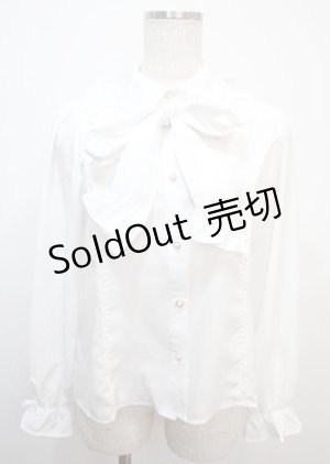 画像: axes femme kawaii / リボンタイ付きフリルブラウス M 白 Y-25-03-07-005-AX-BL-SZ-ZY
