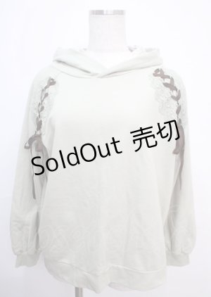画像: axes femme / ヨーク編み上げパーカープルオーバー M グリーン Y-25-03-07-039-AX-TO-SZ-ZY