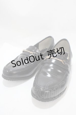 画像: axes femme / パールヒールローファー L 黒 Y-25-03-10-051-AX-SH-SZ-ZY