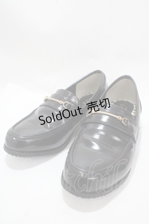 画像1: axes femme / パールヒールローファー L 黒 Y-25-03-10-051-AX-SH-SZ-ZY (1)