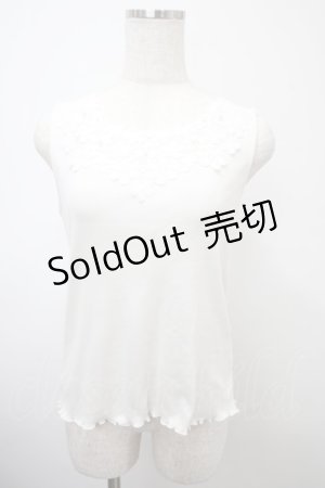 画像: axes femme / 吸水速乾モチーフレースタンク F 白 Y-25-03-10-059-AX-TO-SZ-ZY