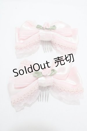 画像: BABY,THE STARS SHINE BRIGHT / ローズギャレットリボンコーム  ピンク Y-25-03-10-007-BA-AC-SZ-ZY