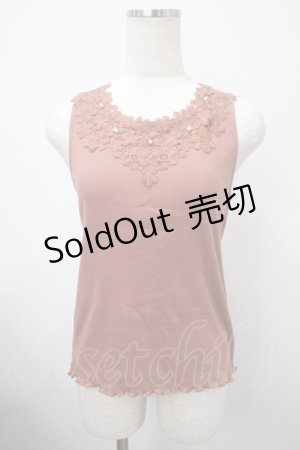 画像: axes femme / 吸水速乾モチーフレースタンク F オレンジ Y-25-03-10-062-AX-TO-SZ-ZI