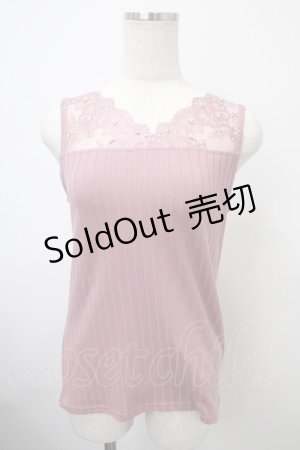 画像: axes femme / 繊細レースタンク M 濃ピンク Y-25-03-10-063-AX-TO-SZ-ZY