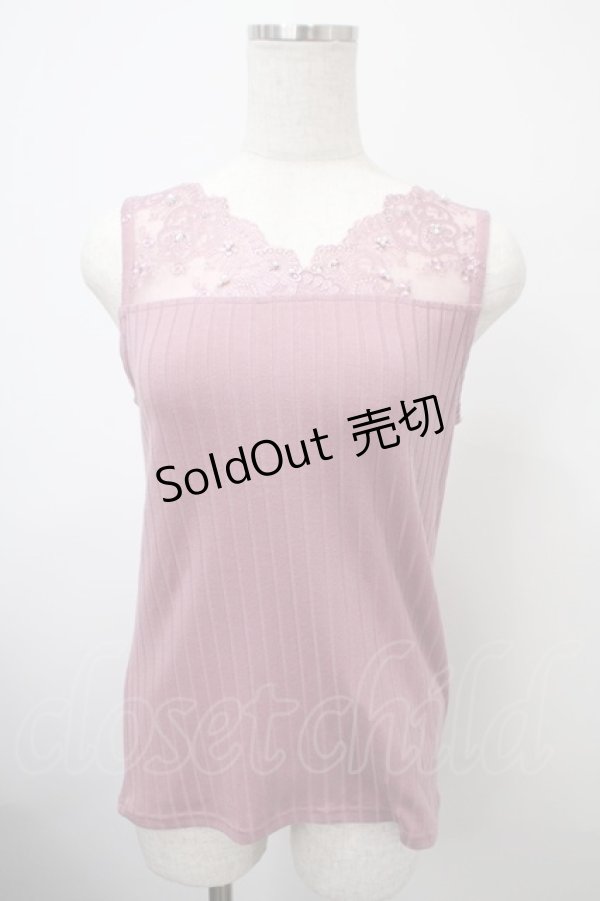 画像1: axes femme / 繊細レースタンク M 濃ピンク Y-25-03-10-063-AX-TO-SZ-ZY (1)