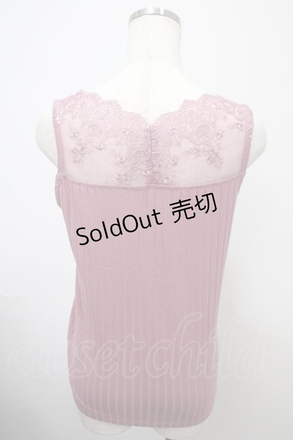 画像2: axes femme / 繊細レースタンク M 濃ピンク Y-25-03-10-063-AX-TO-SZ-ZY (2)