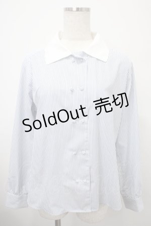 画像: F i.n.t / ダブル釦ビッグカラーシャツ F ブルー Y-25-03-10-064-CA-BL-SZ-ZY
