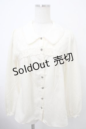 画像: axes femme / ラメレース使いシャツ M 生成り Y-25-03-10-067-AX-BL-SZ-ZS