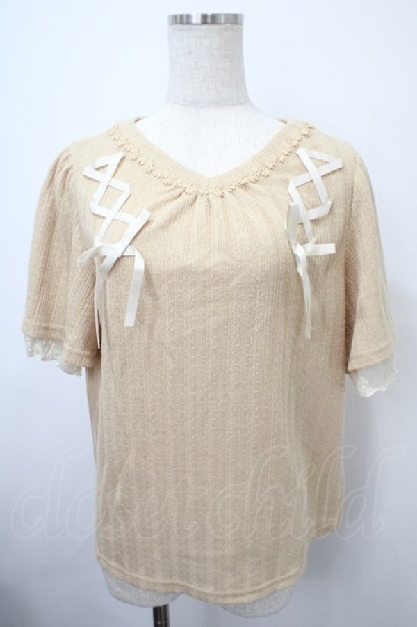 画像1: axes femme / レースアッププルオーバー F イエロー Y-25-03-10-070-AX-TO-SZ-ZS (1)