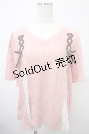 画像: axes femme / レースアッププルオーバー M ピンク Y-25-03-10-071-AX-TO-SZ-ZS