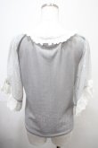 画像2: axes femme / レース×リボン袖プルオーバー M グレー Y-25-03-10-083-AX-TO-SZ-ZY (2)