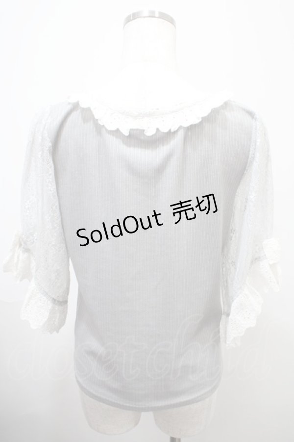 画像2: axes femme / レース×リボン袖プルオーバー M グレー Y-25-03-10-083-AX-TO-SZ-ZY (2)