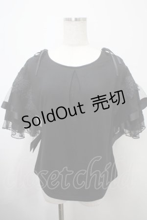 画像: axes femme / 袖レースアップトップス M 黒 Y-25-03-10-086-AX-TO-SZ-ZY