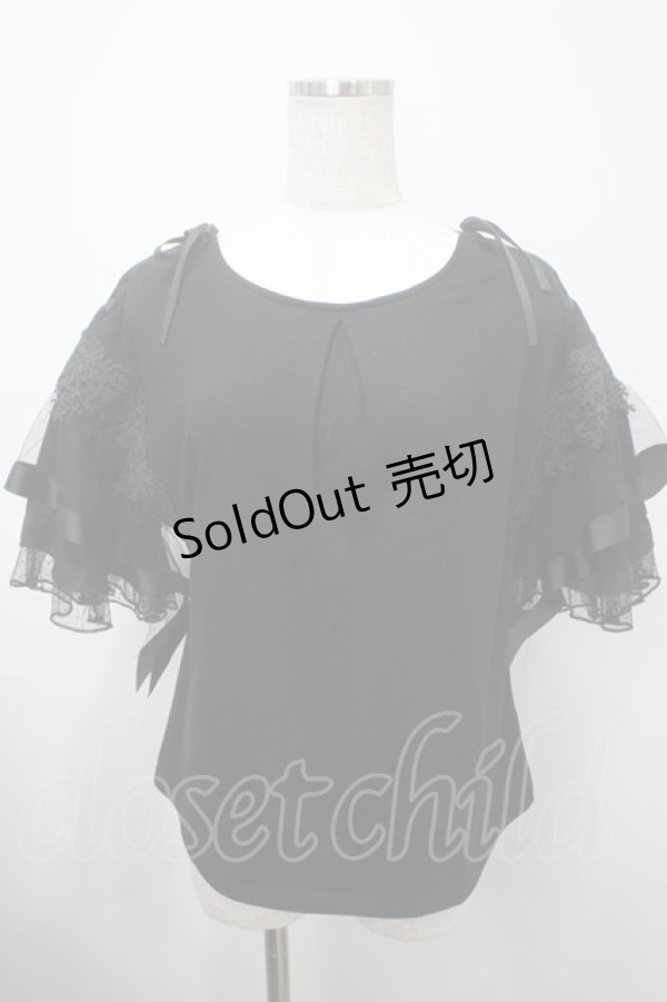 画像1: axes femme / 袖レースアップトップス M 黒 Y-25-03-10-086-AX-TO-SZ-ZY (1)