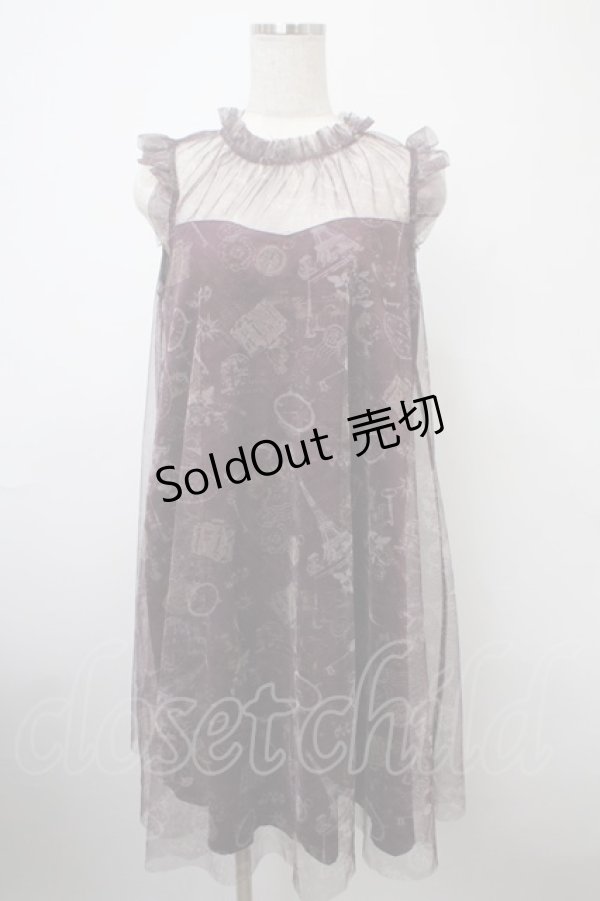 画像1: axes femme / トラベルチュール重ねワンピース M ワイン Y-25-03-10-096-AX-OP-SZ-ZY (1)