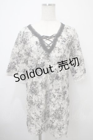 画像: axes femme / レースアップチュニック M 黒 Y-25-03-10-098-AX-OP-SZ-ZS