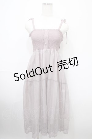 画像: axes femme POETIQUE / シャーリングレースキャミワンピース M ピンク Y-25-03-10-099-AX-OP-SZ-ZS