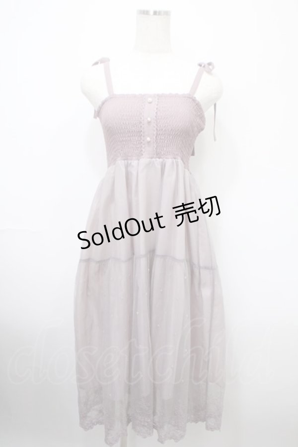 画像1: axes femme POETIQUE / シャーリングレースキャミワンピース M ピンク Y-25-03-10-099-AX-OP-SZ-ZS (1)