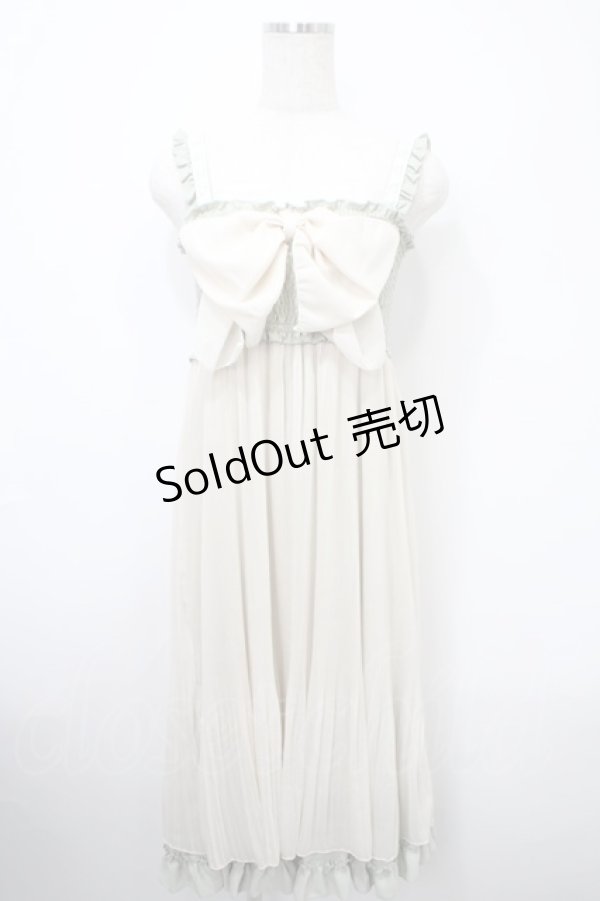 画像1: axes femme / フロントリボン2WAYワンピース M ミント Y-25-03-10-100-AX-OP-SZ-ZY (1)