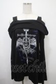 画像1: SEX POT ReVeNGe / ROYAL CROWN SHOULDER デザインカットソー L 黒 Y-25-03-10-106-SP-TO-SZ-ZY (1)