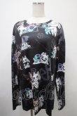 画像1: NieR Clothing / 総柄プリントロンT F 黒 Y-25-03-10-114-PU-TO-SZ-ZY (1)