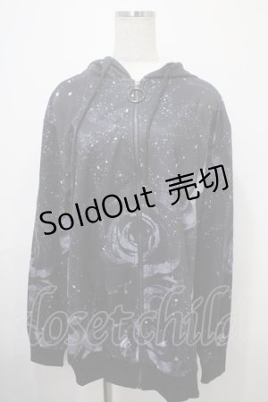 画像: NieR Clothing / 総柄パーカー  黒 Y-25-03-10-115-PU-TO-SZ-ZY