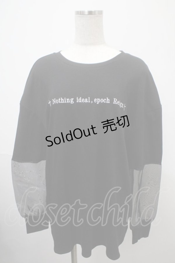 画像1: NieR Clothing / 袖シースルートップス F 黒 Y-25-03-10-117-PU-TO-SZ-ZY (1)
