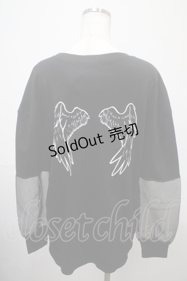 画像2: NieR Clothing / 袖シースルートップス F 黒 Y-25-03-10-117-PU-TO-SZ-ZY (2)