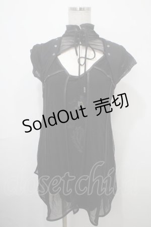 画像: Ozz Croce / 龍プリントメッシュレイヤードチュニック  黒 Y-25-03-10-122-OO-TO-SZ-ZY