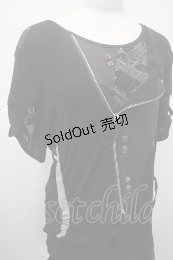 画像3: Ozz conte / 重ね着風アシメトップス  黒 Y-25-03-10-128-OO-TO-SZ-ZY (3)