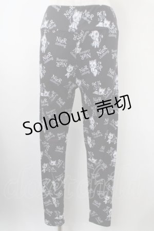 画像: NieR Clothing / プリントレギンスパンツ  黒 Y-25-03-10-135-PU-PA-SZ-ZY