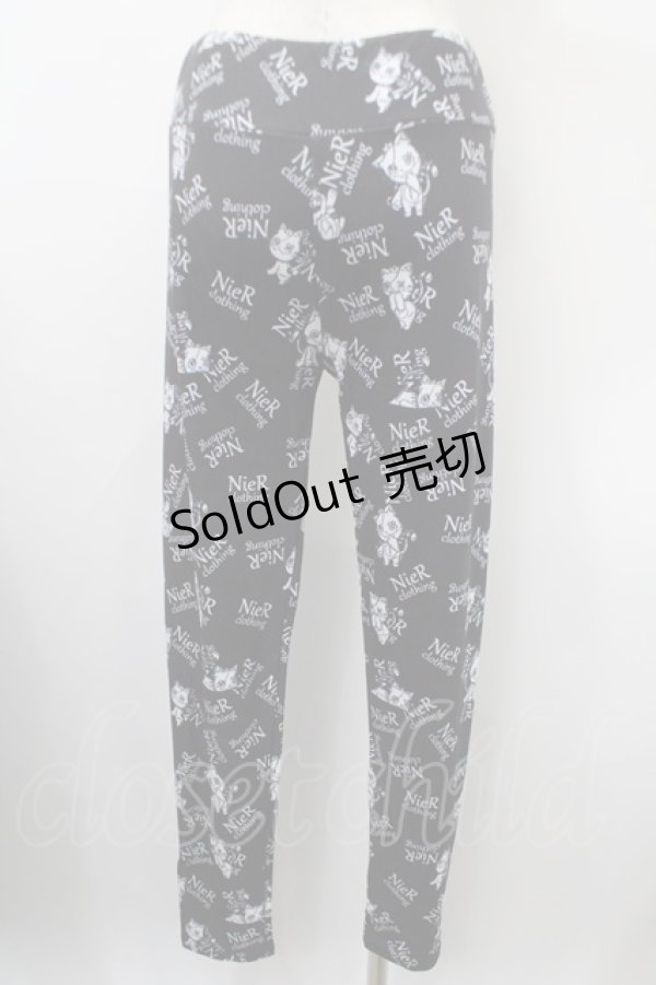 画像2: NieR Clothing / プリントレギンスパンツ  黒 Y-25-03-10-135-PU-PA-SZ-ZY (2)