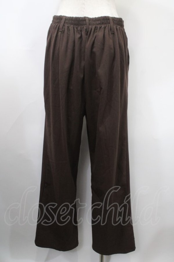 画像2: axes femme / 裾刺繍ストレートカットパンツ L 茶 Y-25-03-10-138-AX-PA-SZ-ZT322 (2)