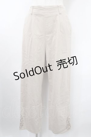 画像: axes femme / 裾刺繍ストレートパンツ L ベージュ Y-25-03-10-142-AX-PA-SZ-ZI