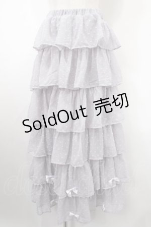 画像: Ank Rouge / ドットドビーティアードロングスカート M ブルー Y-25-03-10-148-CA-SK-SZ-ZY